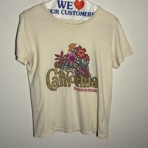 Mother California Super Bloom light tan the itty bitty goodie goodie t-shirt